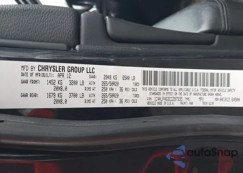 2012 Jeep Grand Cherokee Laredo z USA, uszkodzony, nr VIN 1C4RJFAG3CC297335